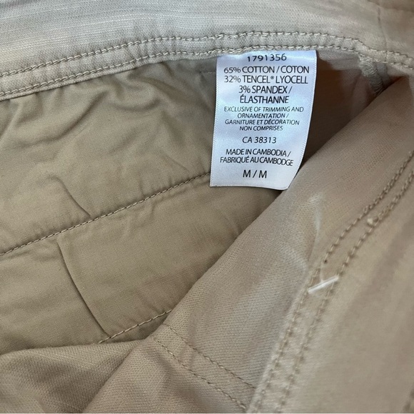 Kersh Khaki Belted Skirt Size M Cotton Tencel Stretch Pockets Casual Workwear - Picture 8 of 14